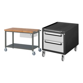 Set STIER Fahrbare Werkbank Premium mit 1 Schublade und Ablageboden BxTxH...