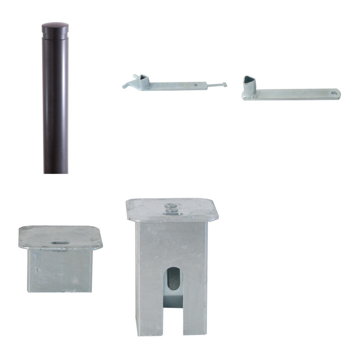 Set Schake Drehbare Wegesperre + selbsteinrastender Verriegelung 1,50m + Dreikantschlssel M 12, Standard + Grauguss-Univ.-Schlssel z.Absperrpf. m.Feue