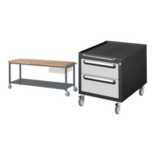 Set STIER Fahrbare Werkbank Premium mit 1 Schublade und Ablageboden BxTxH...