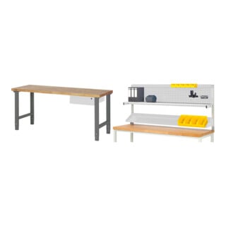 Set STIER Höhenverstellbare Werkbank Premium mit 1 Schublade BxTxH...