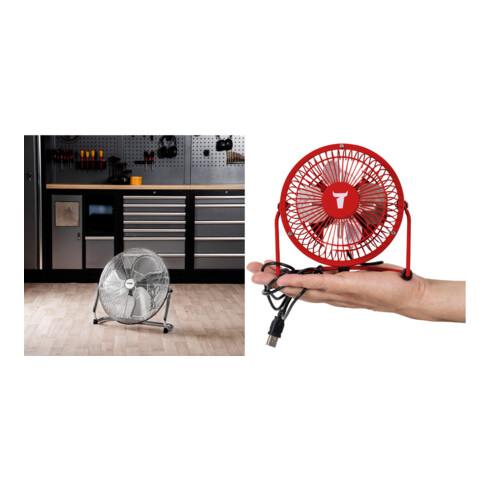 Set STIER Ventilator, 145 W + USB-Ventilator Red