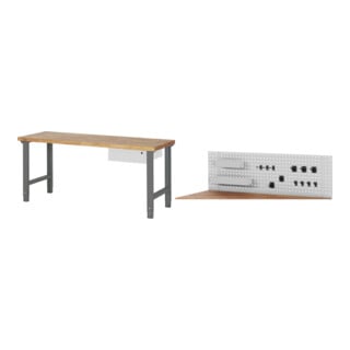 Set STIER Höhenverstellbare Werkbank Premium mit 1 Schublade BxTxH...