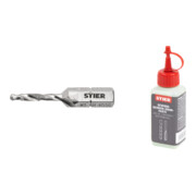 Set Stier STIER Kombigewindebohrer Bit M3 DIN 3126 HSS-G 1/4"-Sechskant + STIER Gewindeschneidpaste Bohrpaste 100 ml Wasser-/ Seifenbasis
