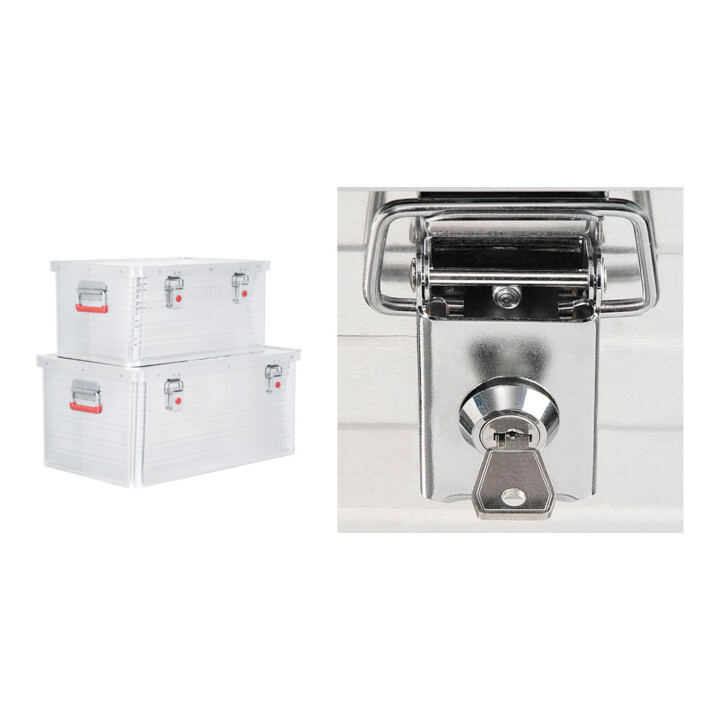 Set STIER Alubox-Set 50L and 85L+ Zylinderschloss-Set für STIER Aluboxen