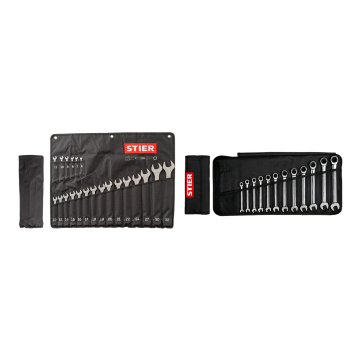 Set STIER Ringmaulschlüssel SW6-32mm 21er+Ringratschenschlüssel, SW8-19mm,12er