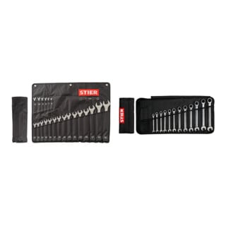 Set STIER Ringmaulschlüssel SW6-32mm 21er+Ringratschenschlüssel, SW8-19mm,12er