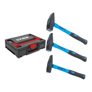 Set STIER Systainer³ I Black Edition + BGS Schlosserhammer-Satz Fiberglasstiel DIN 1041 300 / 500 / 800 g 3-tlg.