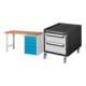 Set STIER Werkbank Premium mit 5 Schubladen BxTxH 1500x700x890mm RAL 7035 /...