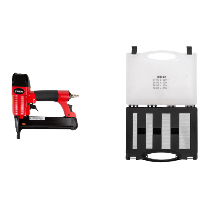 Set STIER Druckluftnagler HKN-10/40 für HK 10-40mm+ Heftklammern Typ9016-40mm