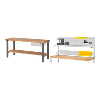 Set STIER Höhenverstellbare Werkbank Premium mit 1 Schublade und Ablageboden...