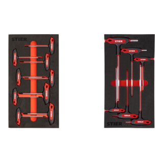 Set STIER T-Griff TX TX6- 30mm 9er + T-Griff-Schraubendreher 6kt 3-10 mm 6er