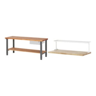 Set STIER Höhenverstellbare Werkbank Premium mit 1 Schublade und Ablageboden...