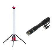Set Stier STIER Akku-SMD-LED-Tower-Baustrahler 360° 3500 Lumen 36 W + Brennenstuhl Akku Taschenlampe LED LuxPremium TL 210 AF/Handlampe mit heller Osram-LED (200lm, bis zu 13h Leuchtdauer, 55m Leuchtweite, fremdkörper- und spritzwassergeschützt IP44)