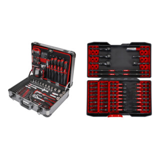 Set STIER Werkzeugsortiment Alukoffer 144-tlg. + STIER Torsions-Bitsatz 42-tlg.