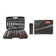 Set STIER Steckschlüssel1/4,3/8-1/2 Zoll,179er +Ringmaulschlüssel SW6-32mm 21er