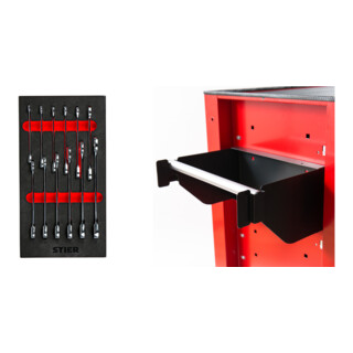 Set STIER Jeu de clés à cliquet à bouche + Porte-lingette