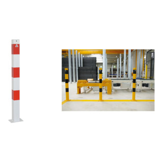 Set Schake Absperrpfosten Typ 470P/1, ortsfest, 70x70mm + BefestigungsschraubensatzTyp 1 + Schake Absperrkette aus Stahl 6mm geschweißt + Schake Verbindungsglied verzinkt