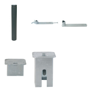 Set Schake Sperrpfosten aus Edelstahl Typ 40204F + Dreikantschlssel M 12 + Grauguss-Univ.-Schlssel + Abdeckkappe Art.Nr.470.20 + Abdeckkappe Art.Nr.470.21