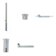 Set Schake Sperrpfosten aus Edelstahl 60mm Typ 4062P + BefestigungsschraubensatzTyp 1-1