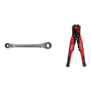 Set STIER Doppel-Ringratschenschlssel KraftSpezial + Automatik-Schneid-, Crimp- und Abisolierzange Kombi+