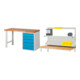 Set STIER Werkbank Premium mit 5 Schubladen BxTxH 1500x700x890mm RAL 7035 /...