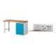 Set STIER Werkbank Premium mit 5 Schubladen BxTxH 1500x700x890mm RAL 7035 /...
