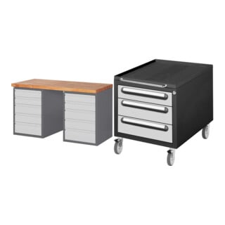 Set STIER Werkbank Premium mit 10 Schubladen BxTxH 1500x700x890mm +...