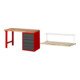 Set STIER Werkbank Premium mit 5 Schubladen BxTxH 1500x700x890mm RAL 3000 /...