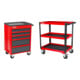 Set STIER Werkstattwagen Basic mit Kunststoffabdeckung leer + Servicewagen HxBxT 969x894x543 mm