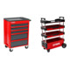 Set STIER Werkstattwagen Basic mit Kunststoffabdeckung leer + Montagewagen klappbar 80kg Tragkraft LxBxH 700x380x535/950mm