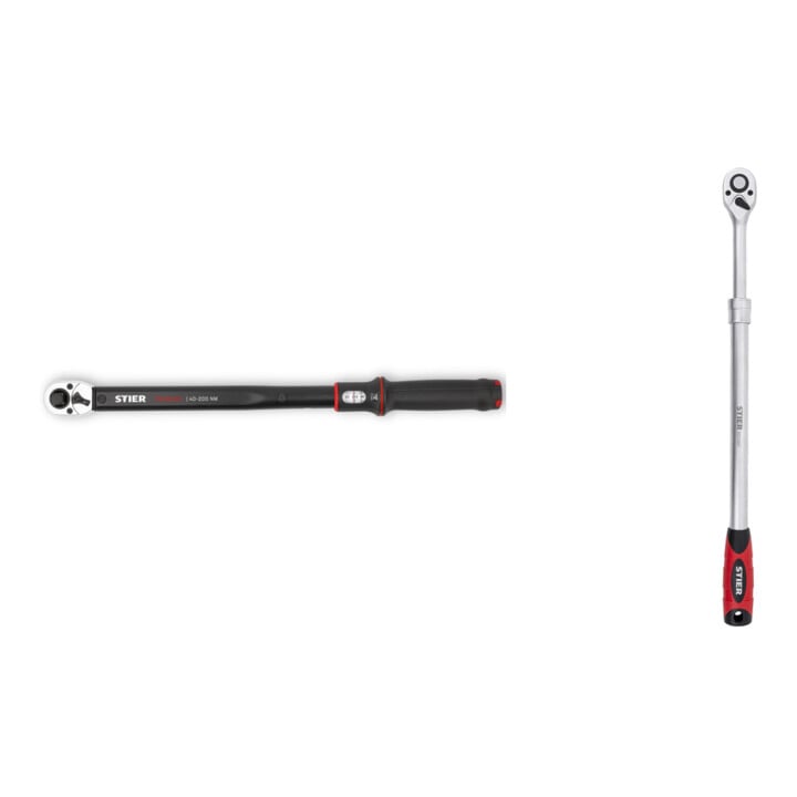 Set STIER Clé dynamométrique Premium + STIER Cliquet télescopique 1/2 pouce
