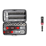 Set STIER Steckschlüssel- und Bit-Set 1/4" 38er + Bithalter KraftSpezial