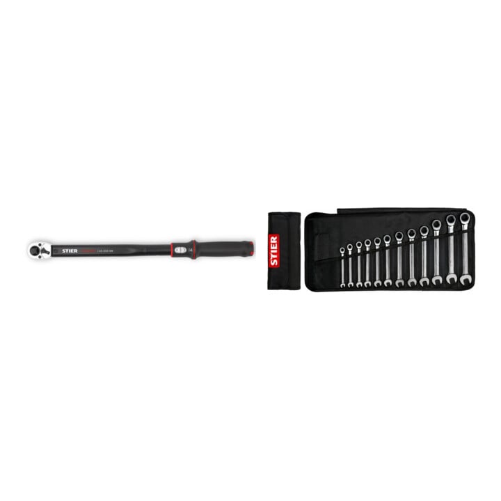 Set STIER Clé dynamométrique Premium + STIER Jeu de clés mixtes à cliquet
