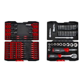 Set STIER Torsions-Bitsatz, Akkuschrauber 42er+Steckschlüssel-,Bit-Set 1/4" 38er