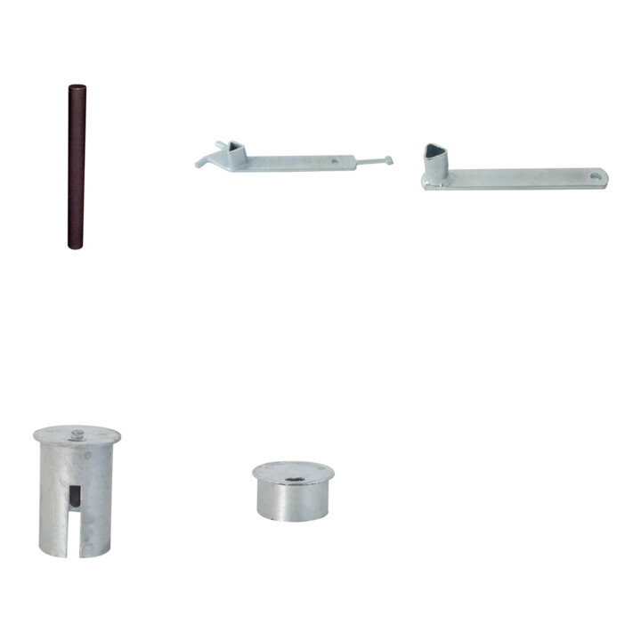 Set Schake Absperrpfosten Typ 4074PB, ortsfest, Ø 76mm, zum Aufdübeln + Flachkopf + BefestigungsschraubensatzTyp 1
