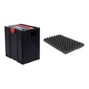 Set STIER Systainer V T-LOC BLACK + Deckelpolster genoppt für Systainer³, T-Loc