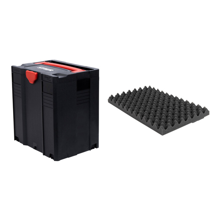 Set STIER Systainer V T-LOC BLACK + Deckelpolster genoppt für Systainer³, T-Loc