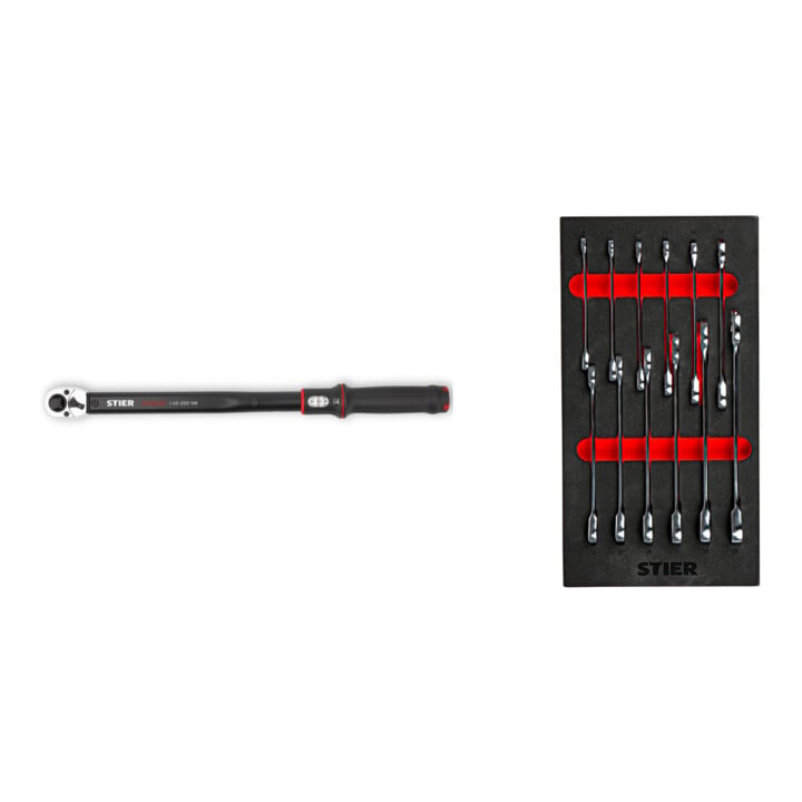Set STIER Clé dynamométrique Premium + Set STIER Jeu de clés mixtes à cliquet
