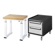Set STIER Elektrisch höhenverstellbare Werkbank Premium BxTxH...