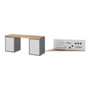 Set STIER Werkbank Premium mit 10 Schubladen BxTxH 2000x700x890mm +...