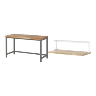 Set STIER Höhenverstellbare Werkbank Premium BxTxH 1500x700x840-1040mm +...