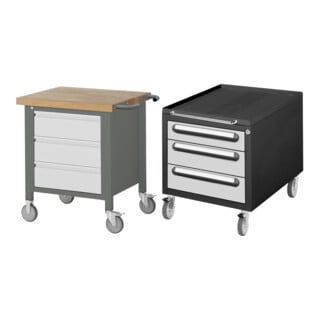 Set STIER Fahrbare Werkbank Premium mit 3 Schubladen BxTxH 750x700x880mm +...