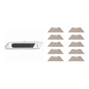 Set STIER Cuttermesser, automatischem Klingeneinzug + Trapezklinge 19x61mm,10er