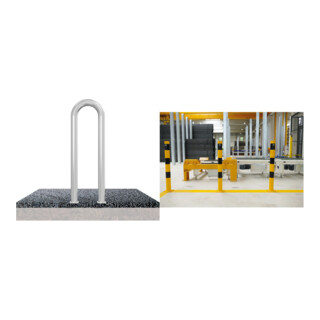 Set Schake Schutzbügel Ø76 mm, Breite 400 mm, Höhe über Flur 1150mm + BefestigungsschraubensatzTyp 1