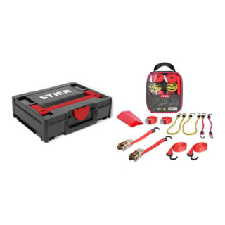 Set STIER Systainer³ I Black Edition + Spanngurte-Set 9-teilig, TÜV/GS geprüft nach DIN EN 12195-2
