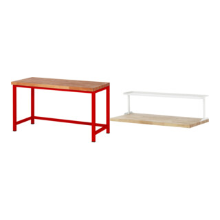 Set STIER Höhenverstellbare Werkbank Premium BxTxH 1500x700x840-1040mm RAL...