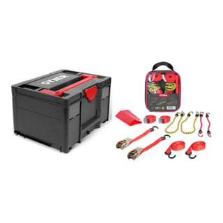 Set STIER Systainer³ III Black Edition + Spanngurte-Set 9-teilig, TÜV/GS geprüft nach DIN EN 12195-2