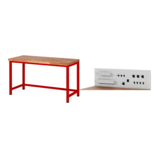 Set STIER Höhenverstellbare Werkbank Premium BxTxH 1500x700x840-1040mm RAL...