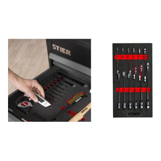 Set STIER Ensemble d'outils universel + Jeu de clés mixtes à cliquet