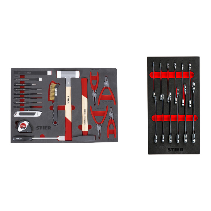 Set STIER Ensemble d'outils universel + Jeu de clés mixtes à cliquet